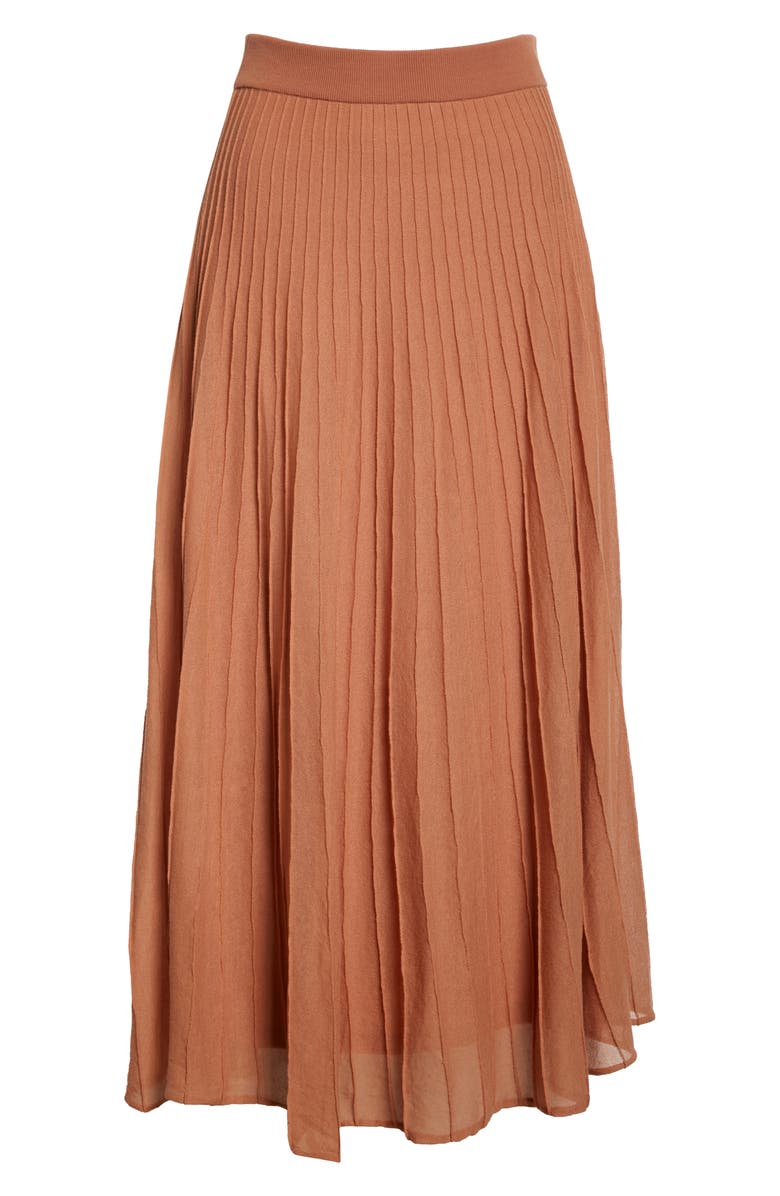 Rebecca Taylor Textured Cotton Blend Midi Skirt, Alternate, color,