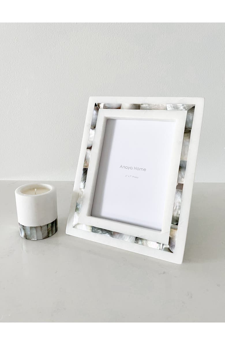 Anaya Grey Mother of Pearl Lavender Candle, Alternate, color, 