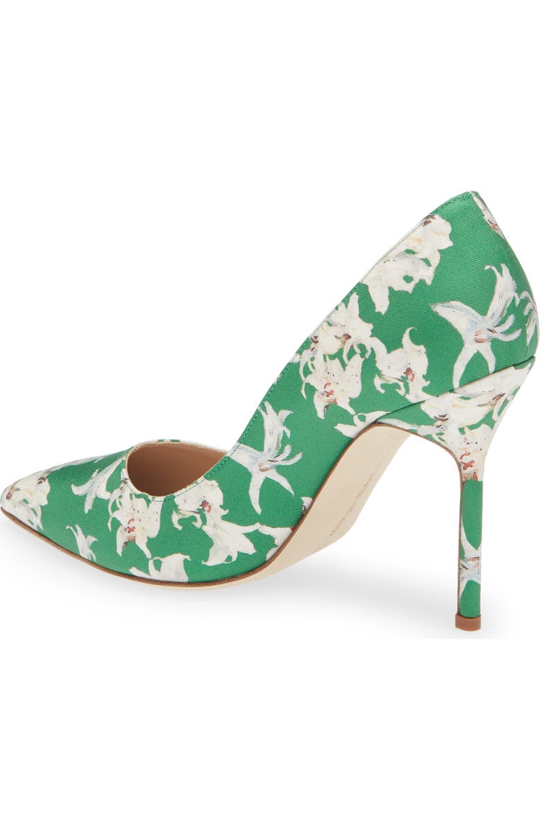 Manolo Blahnik BB Floral Print Pointed Toe Pump, Alternate, color,