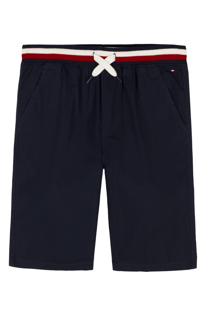 Tommy Hilfiger Kids' Woven Short with Knit Waistband, Main, color, Navy Blazer