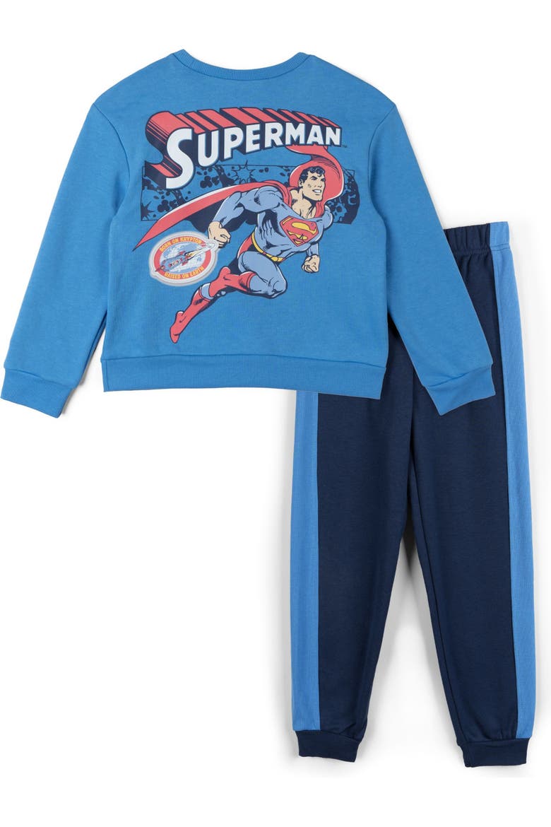 Justice League Superman 2-Piece Fleece Sweatshirt and Pants Set, Alternate, color, Superman Blue Navy