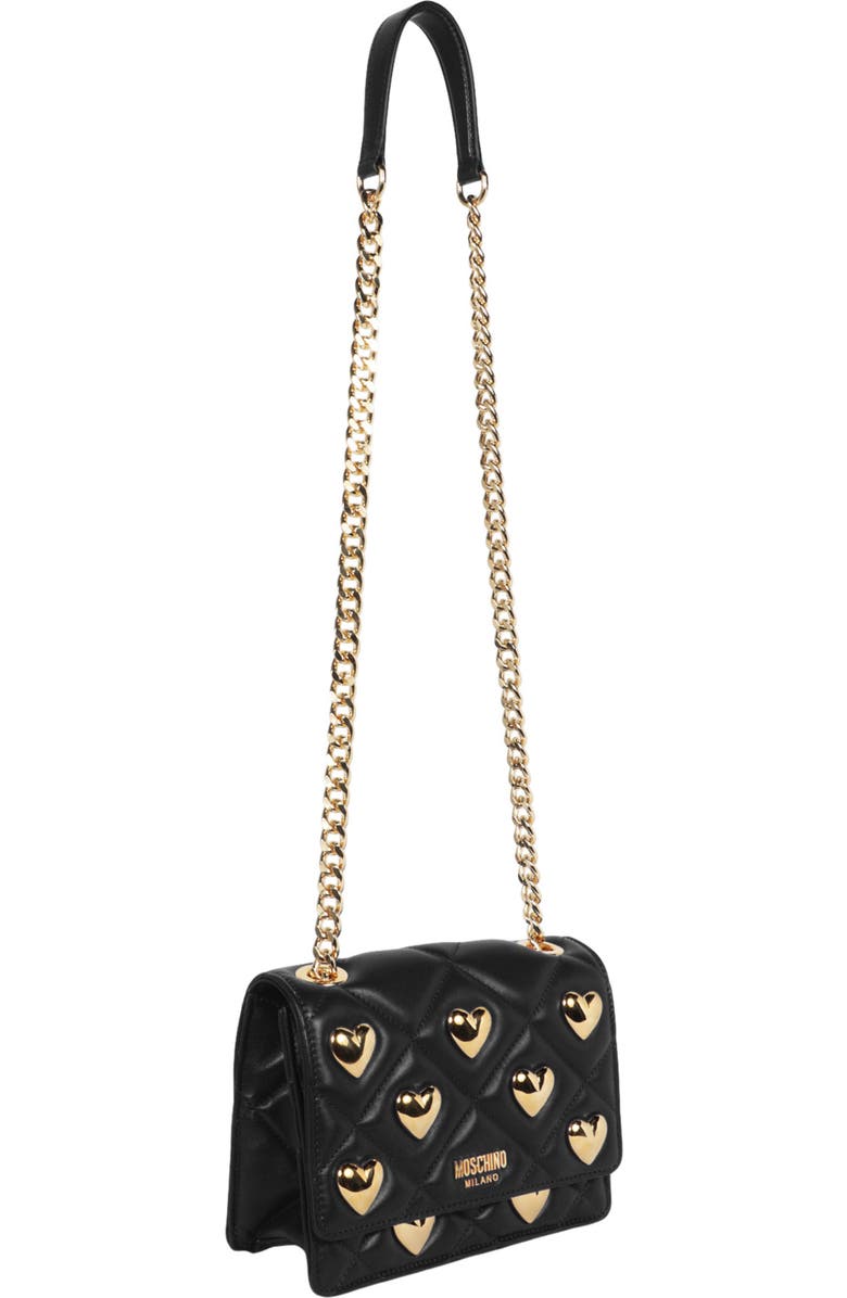 Moschino Quilted Heart Crossbody Bag, Alternate, color,