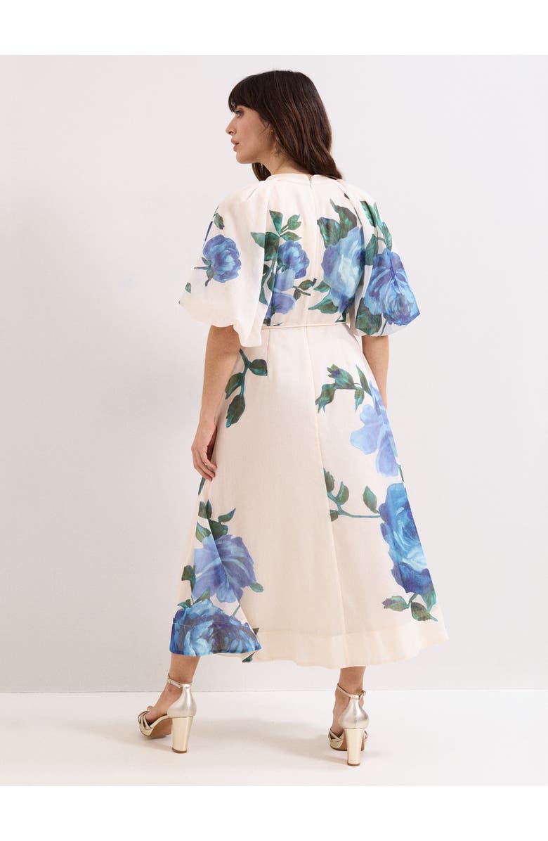 Phase Eight Adeline Floral Midi Dress, Alternate, color, Cream
