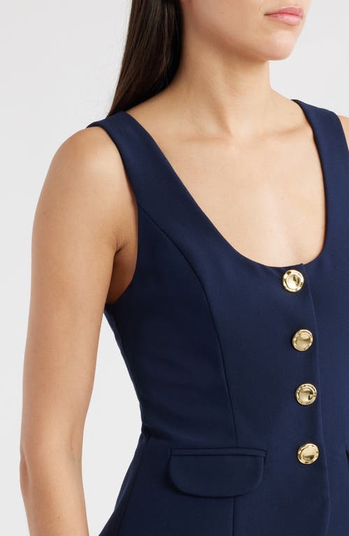 Black Halo Enid Bubble Hem Minidress In Blue