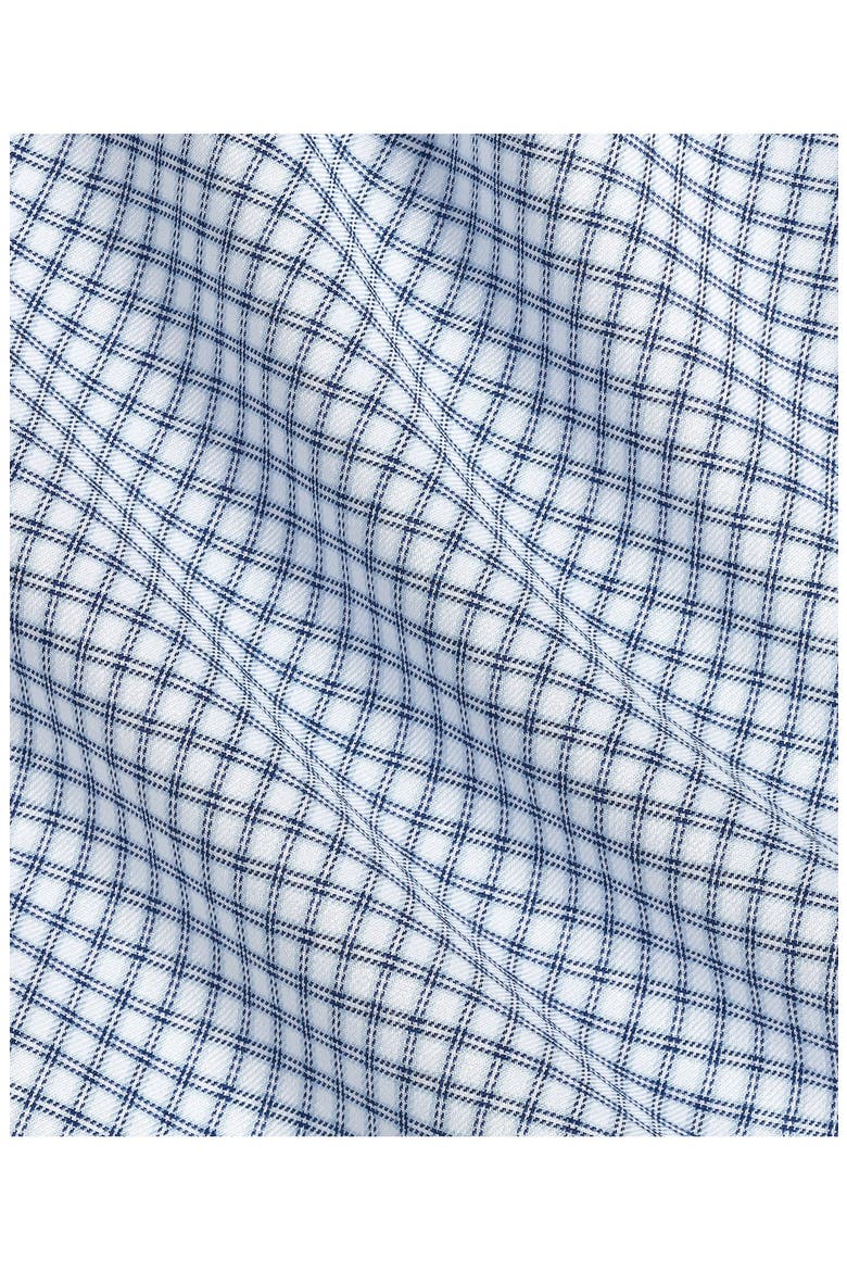 Slim Fit Stretch Twill Check Dress Shirt, Alternate, color, WHITE/ NAVY
