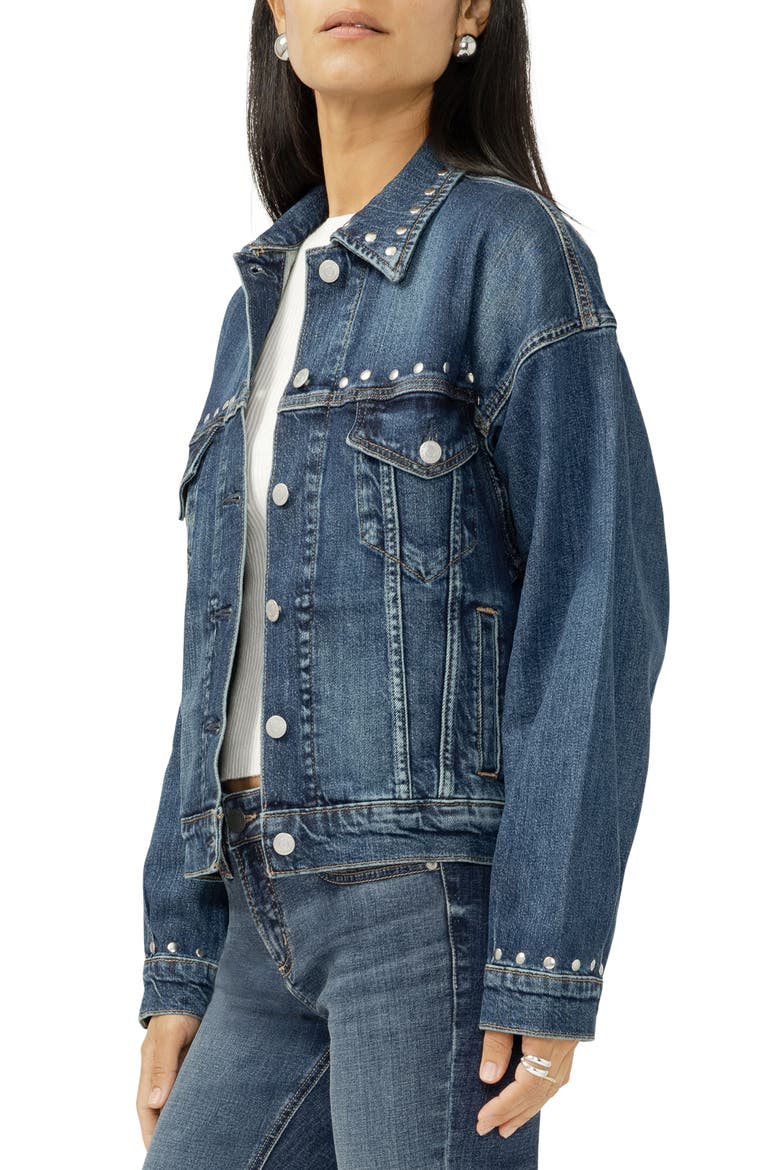 Studded Denim Jacket, Alternate, color, PIMLICO