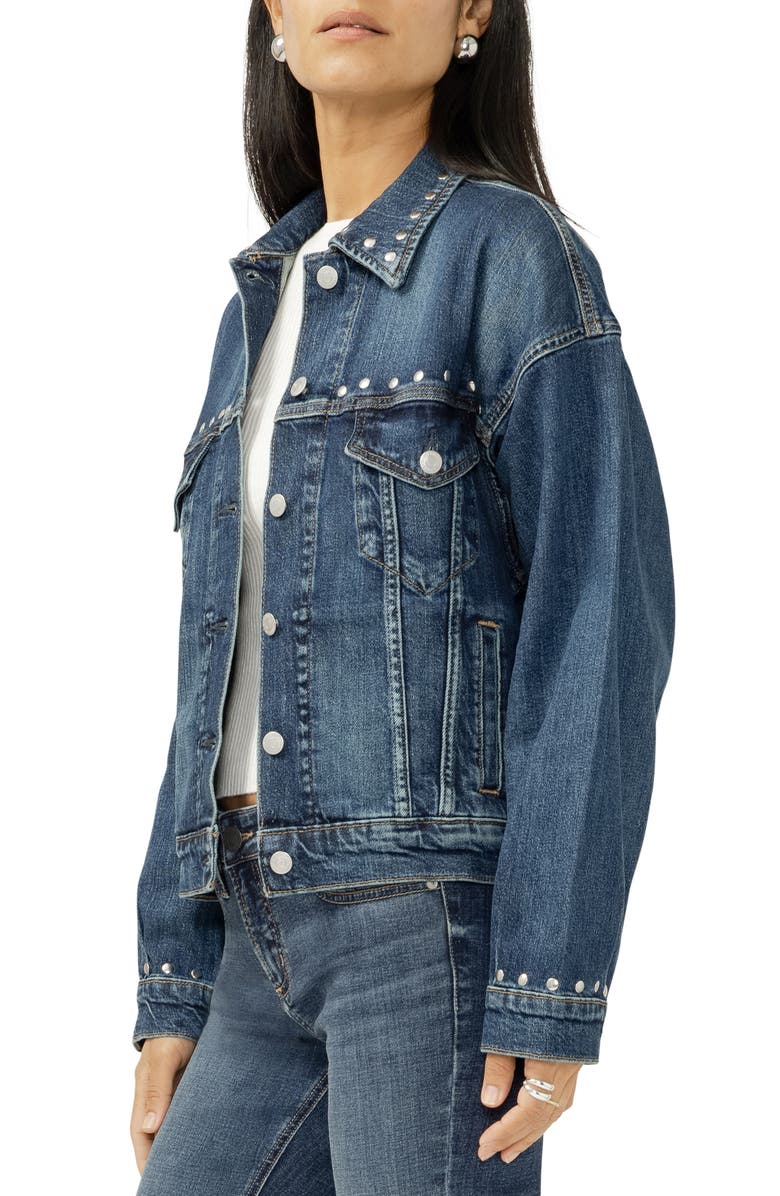 Silver Jeans Co. Studded Denim Jacket, Alternate, color, Pimlico
