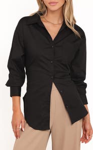 Petal & Pup Yacra Tie Back Cotton Button-Up Shirt