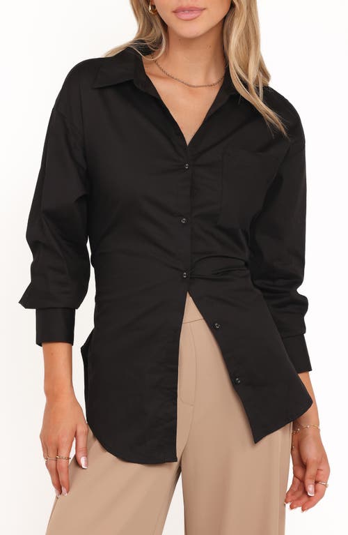 Petal And Pup Petal & Pup Yacra Tie Back Cotton Button-up Shirt In Black
