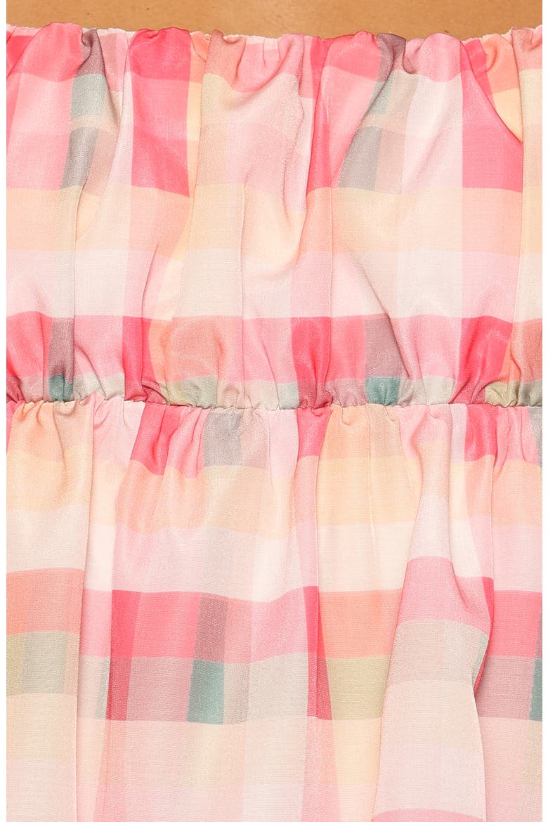 Julia Puff Sleeve Top & Shorts Set, Alternate, color, PINK PICNIC PLAID