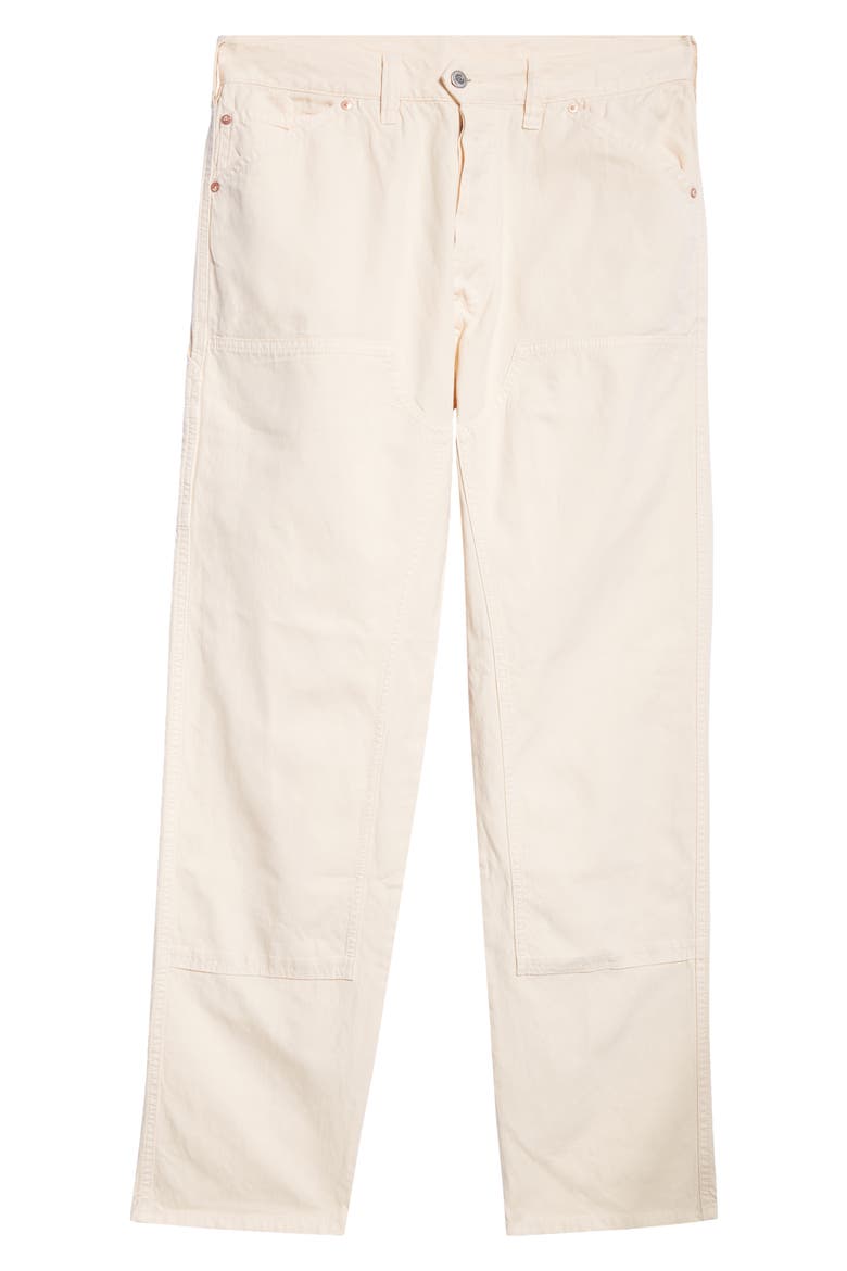 Cotton & Linen Canvas Carpenter Pants, Alternate, color, ECRU