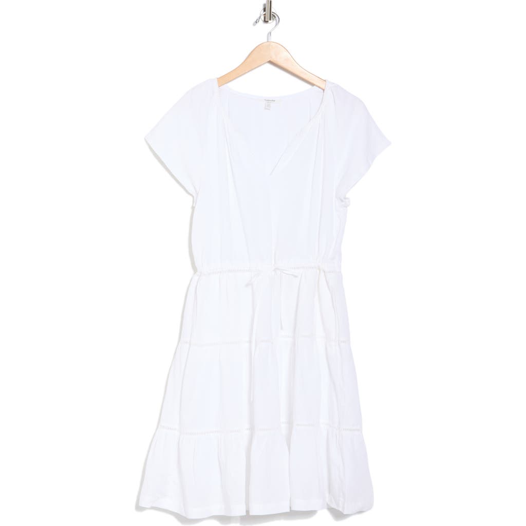 Splendid Jolene Flutter Sleeve Dress In White