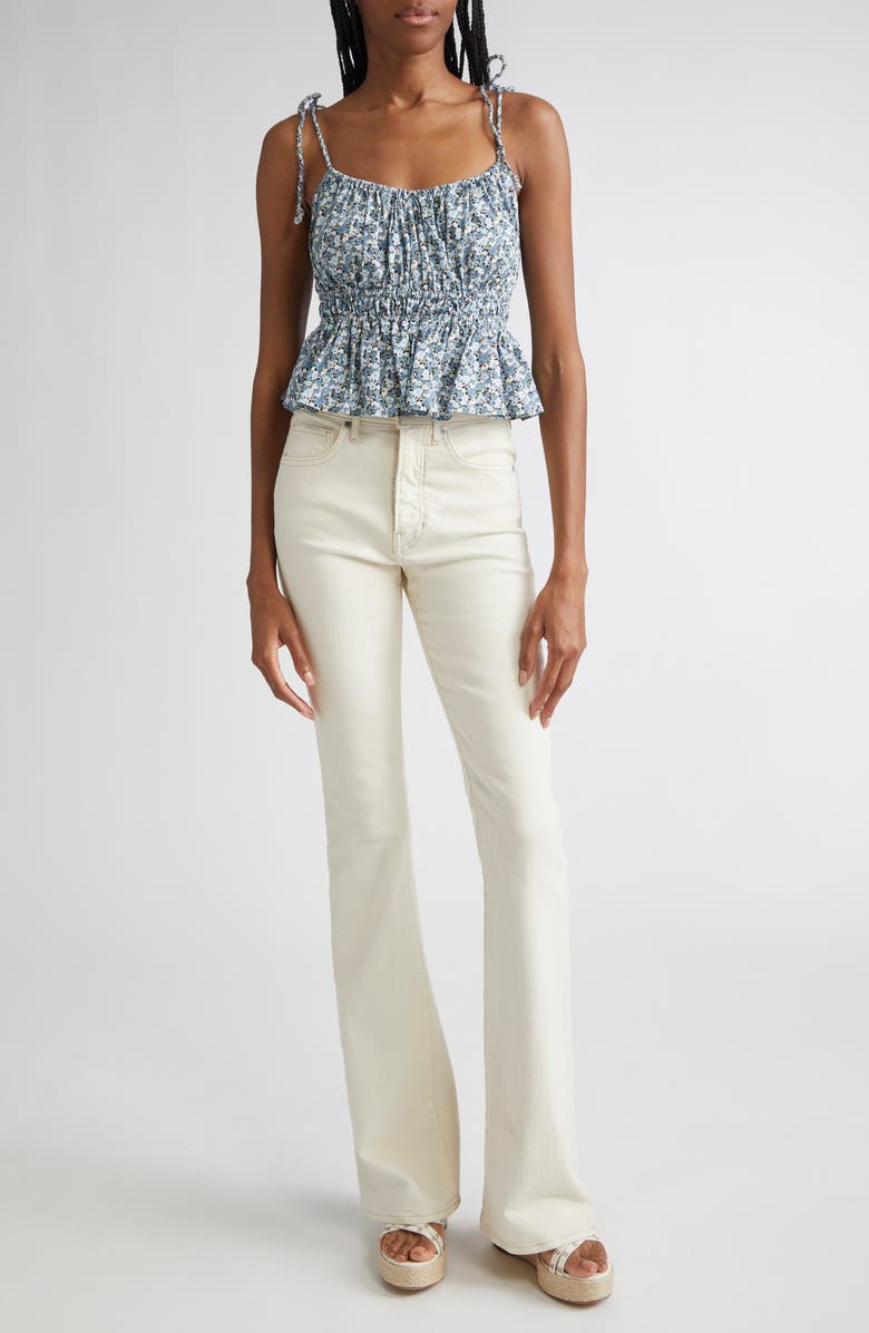 Veronica Beard Erving Peplum Camisole, Alternate, color, Lake Mist Multi