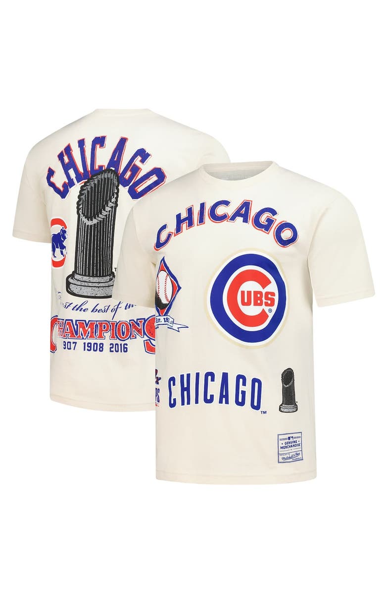 Mitchell & Ness Men's Mitchell & Ness  Cream Chicago Cubs Legacy Defined T-Shirt, Main, color, Cream