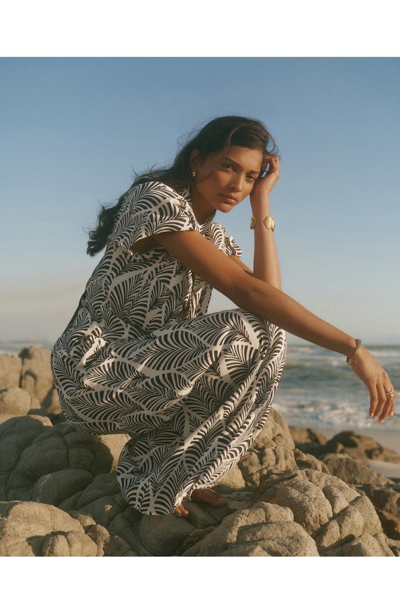 MINT VELVET Leaf Print Wide Leg Trousers, Alternate, color, Blue