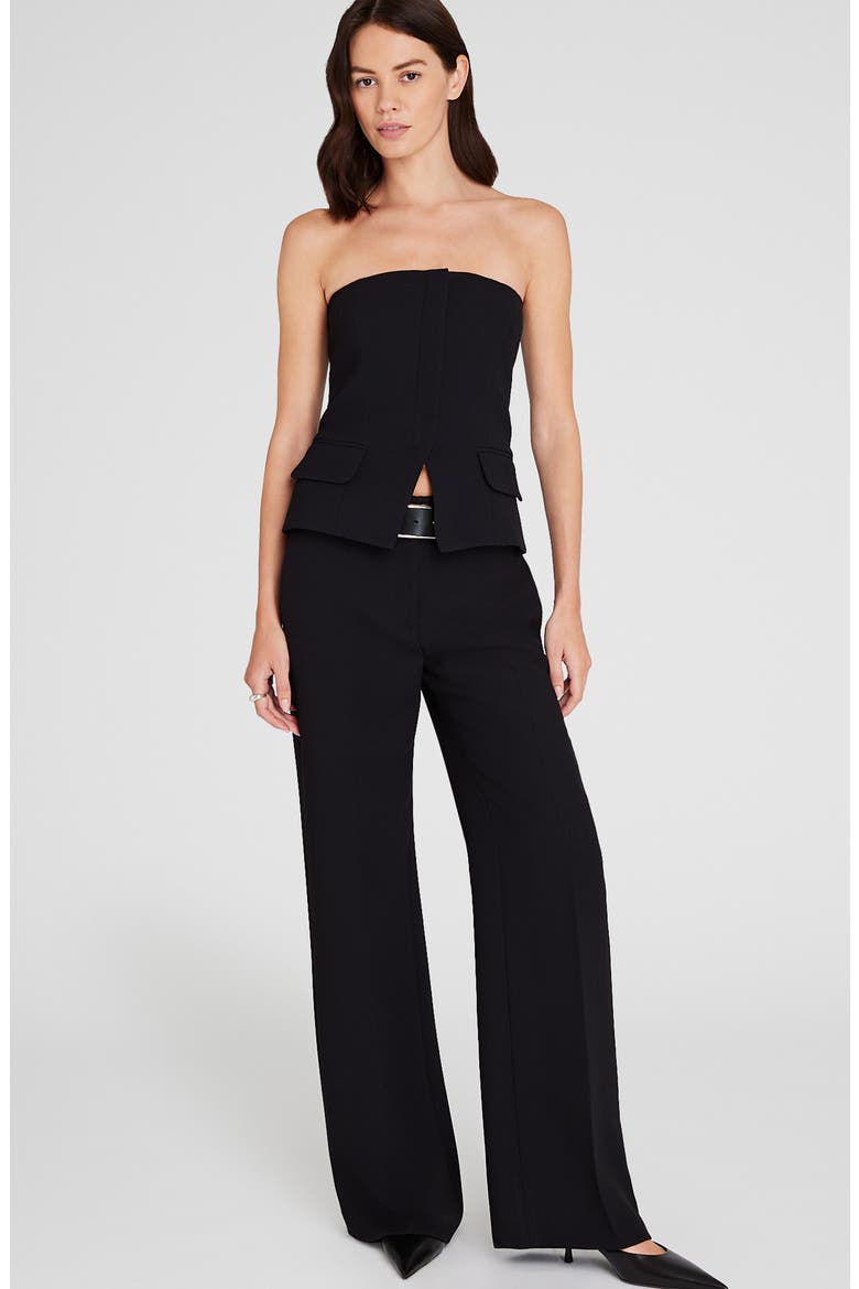 Strapless Tailored Tube Top, Alternate, color, BLACK
