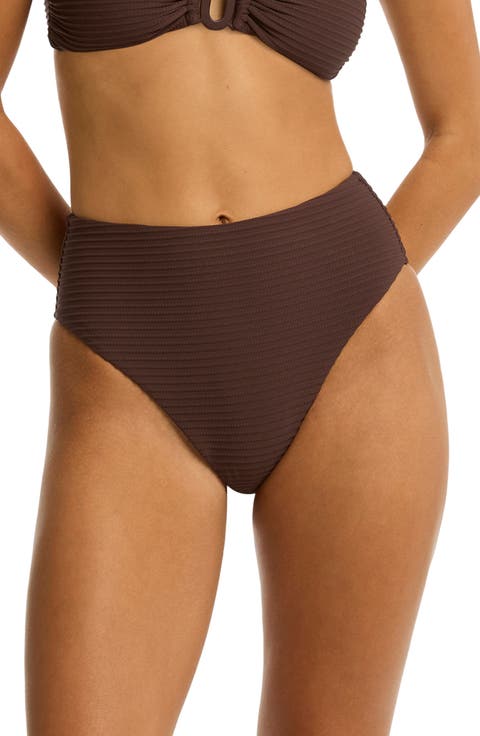 Retro High Waist Bikini Bottoms