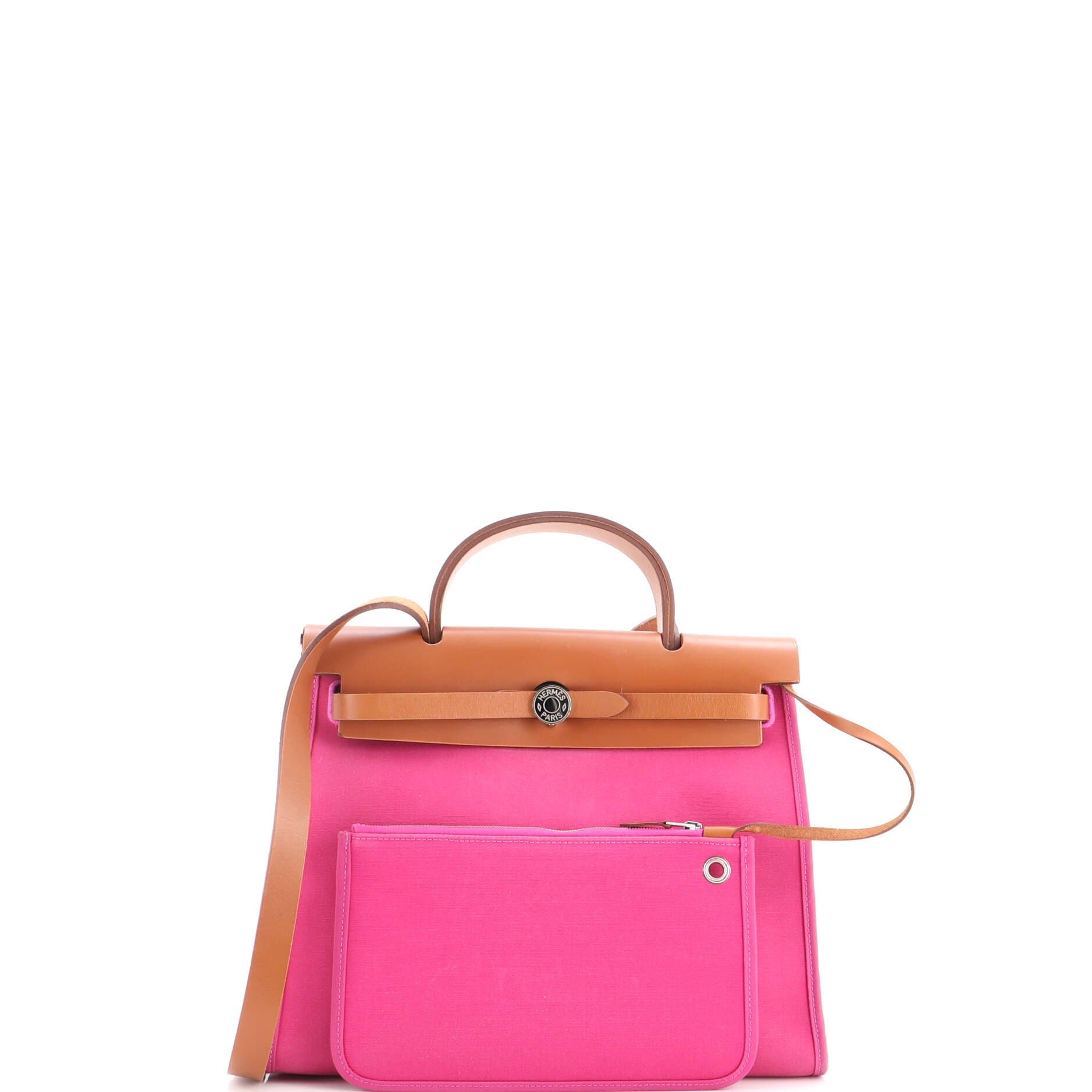 Herbag Zip Leather and Toile 31, Alternate, color, Pink
