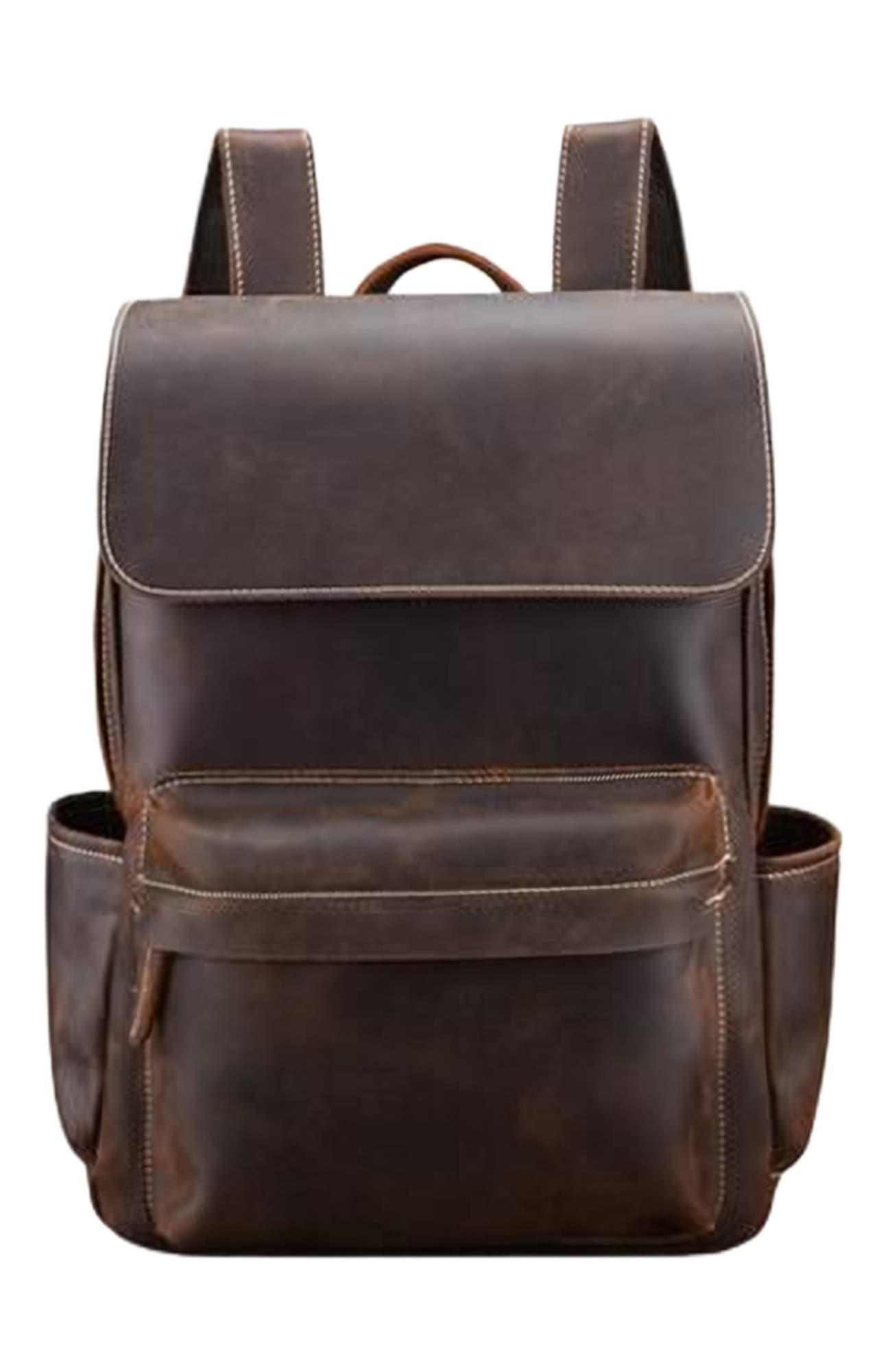 STEEL HORSE LEATHER The Helka Backpack | Genuine Vintage Leather Backpack, Main, color, Dark Brown