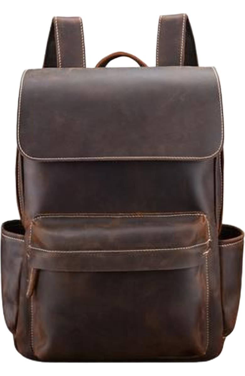 STEEL HORSE LEATHER The Helka Backpack | Genuine Vintage Leather Backpack, Main, color, Dark Brown