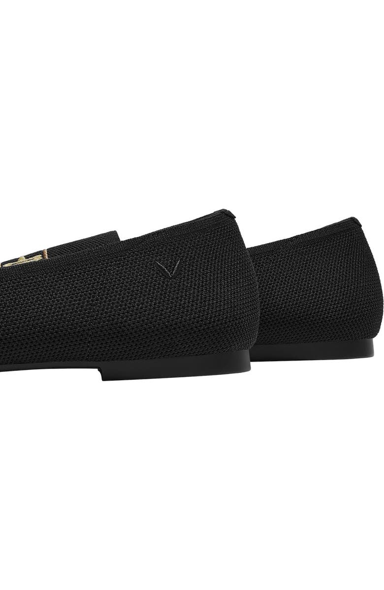 VIVAIA Round-Toe Embroidered Loafers, Alternate, color, Black - Horsebit