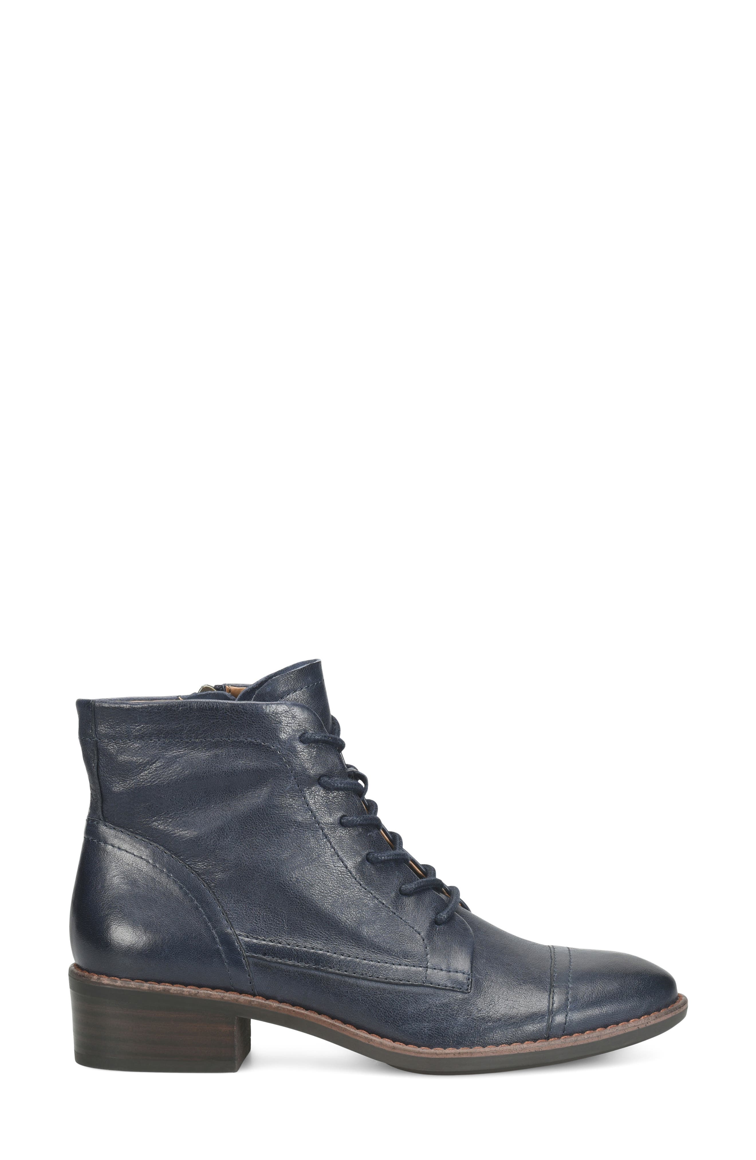 Cordia Leather Bootie, Alternate, color, SKY NAVY