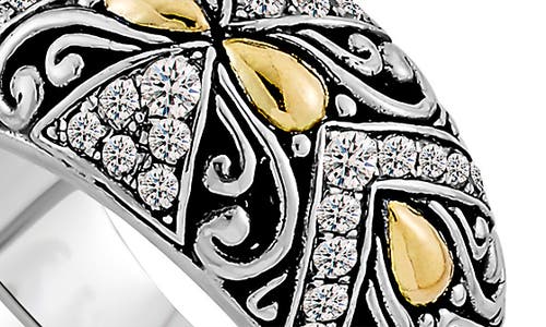 Samuel B. Two-tone White Topaz Statement Ring In Silver