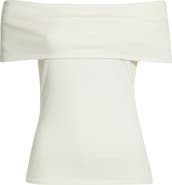 PAIGE Rosarita Rib Knit Off the Shoulder Top
