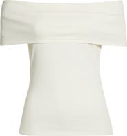 PAIGE Rosarita Rib Knit Off the Shoulder Top