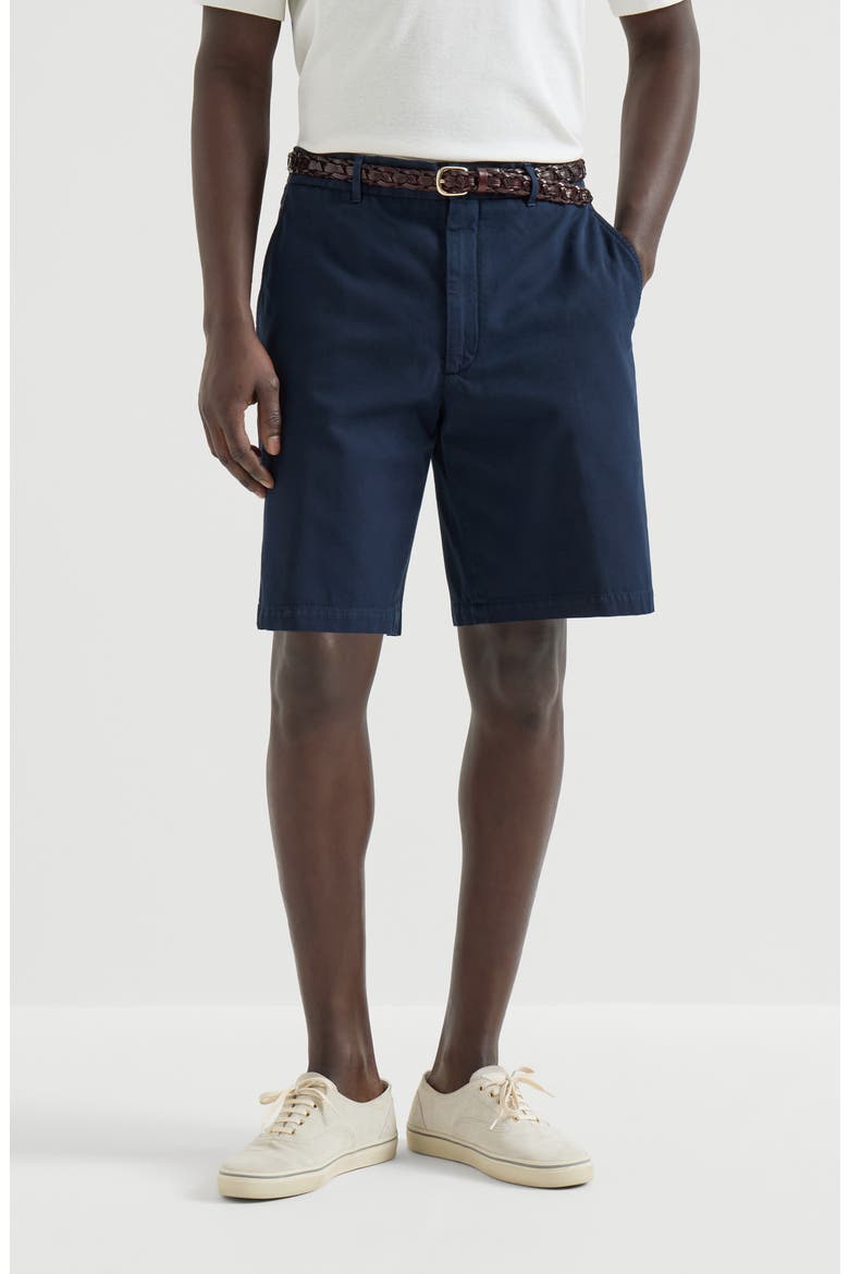 Garment-dyed Bermuda shorts, Main, color, Navy Blue
