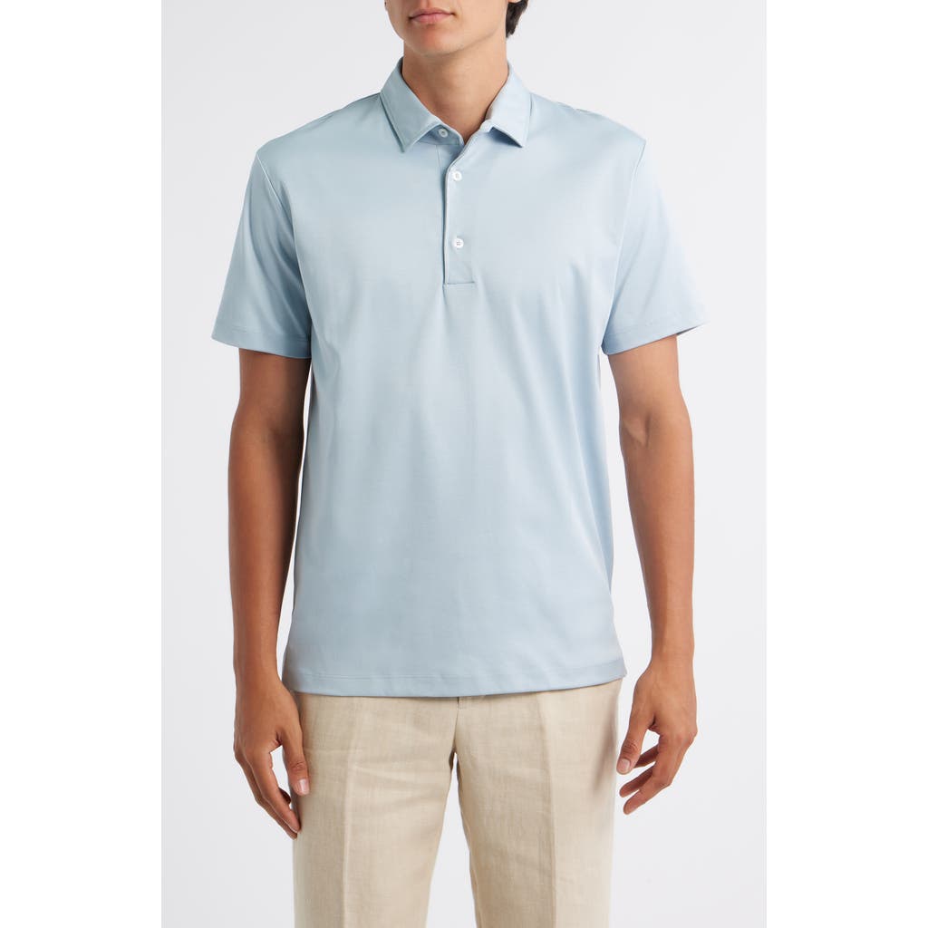 Aurélien Aur1 Solid Cotton Polo In Blue