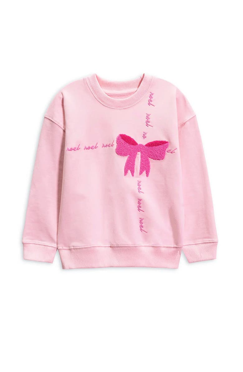 Preppy Goose Holiday Bow Noel Sweatshirt, Alternate, color, Light Pink