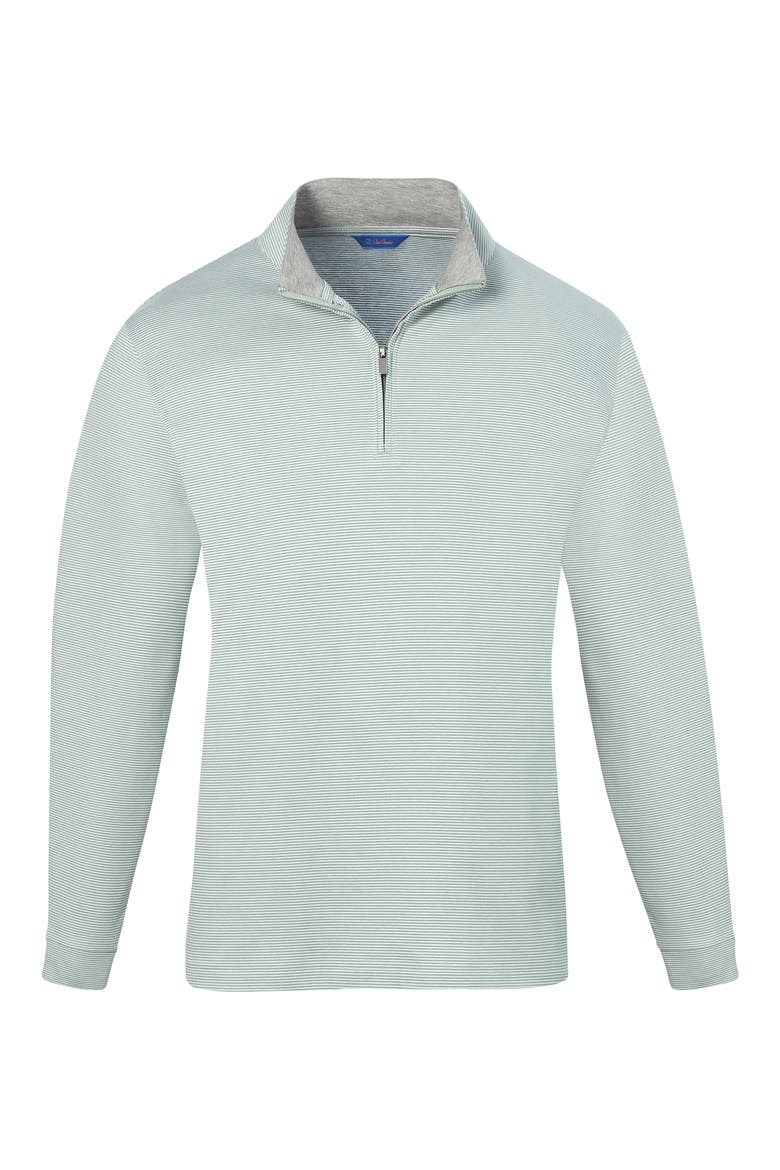 Stripe Quarter Zip Pullover Sweater, Alternate, color, WHITE/ SAGE