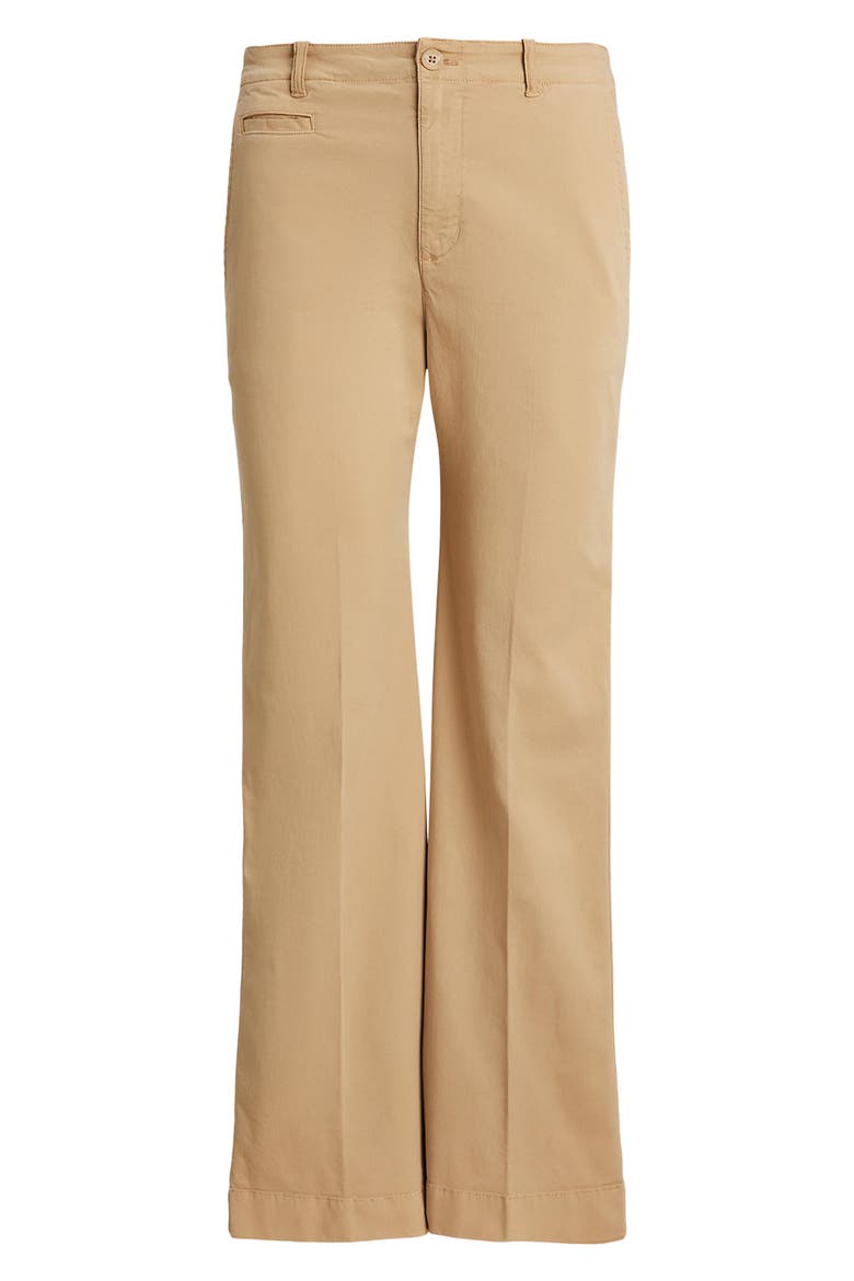 Flare Stretch Cotton Chino Pants, Alternate, color, BIRCH TAN