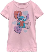 Lilo & Stitch Girls' Valentine's Day Candy Hearts Graphic Tee