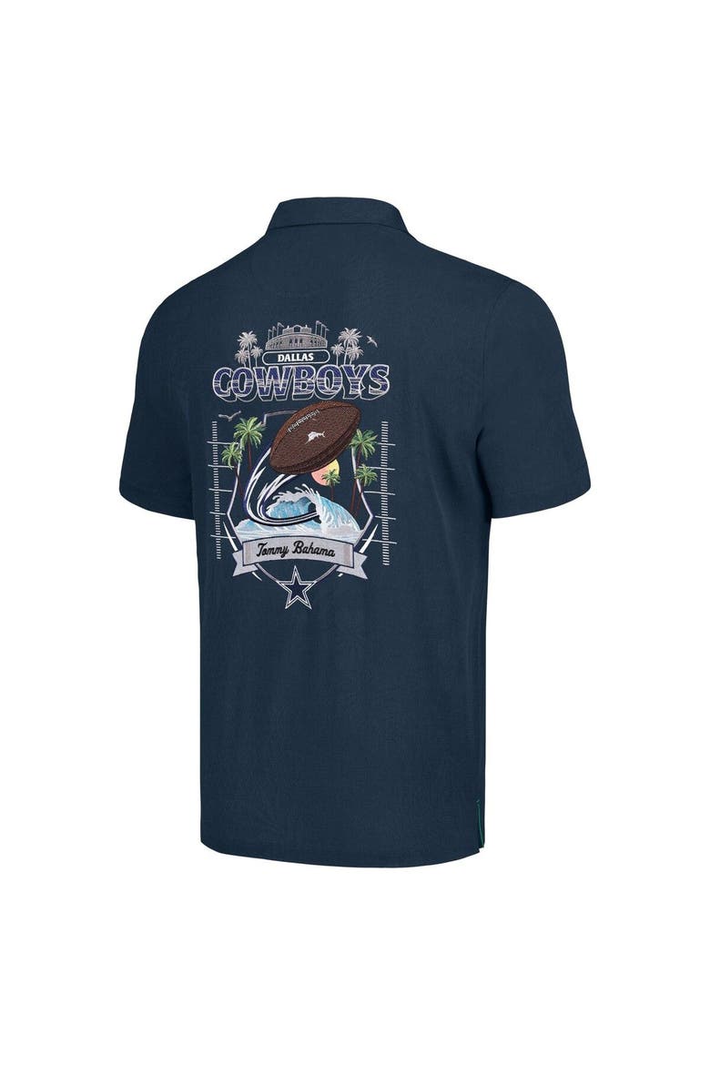 Men's Tommy Bahama Navy Dallas Cowboys Tidal Kickoff Camp Button-Up Shirt, Alternate, color, Navy