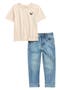 Kids' Flocked Logo Graphic T-Shirt & Jeans Set