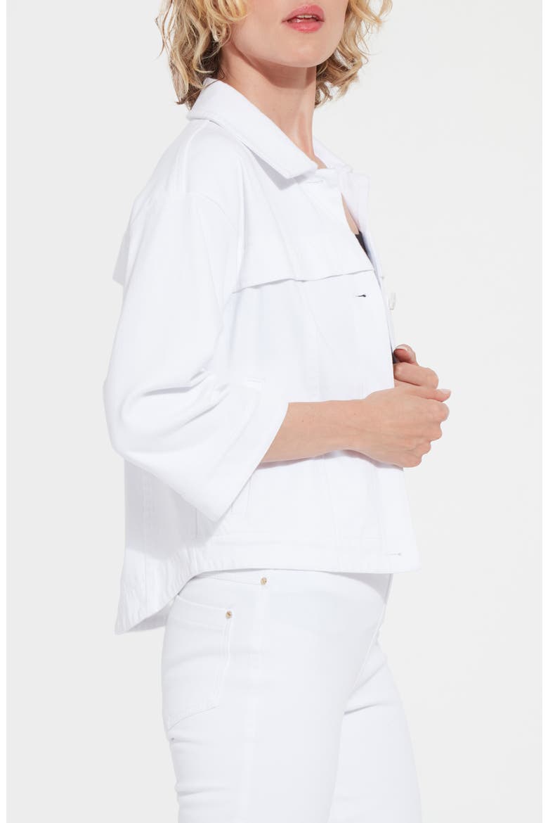 Remi Quarter Sleeve Denim Jacket, Alternate, color, WHITE