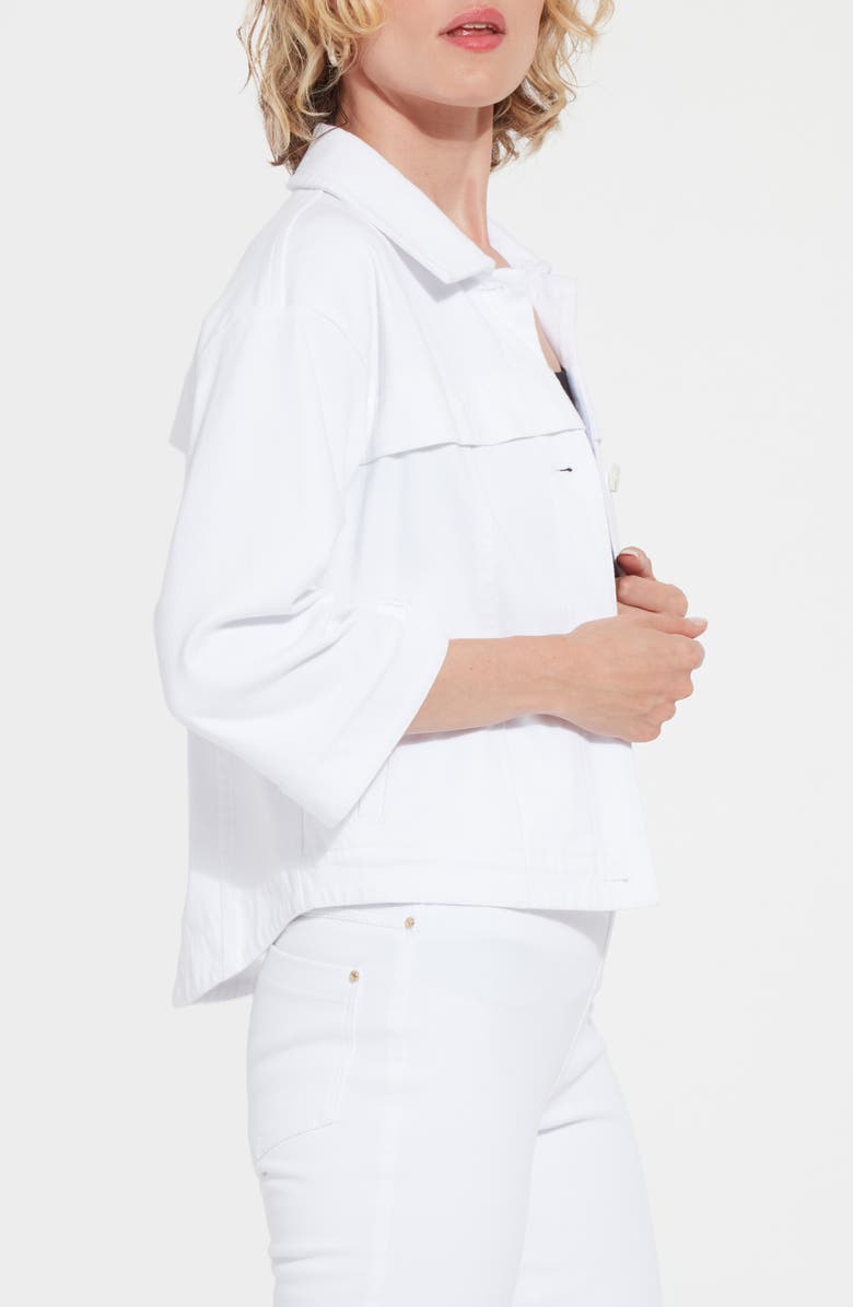 Lysse Remi Quarter Sleeve Denim Jacket, Alternate, color, White