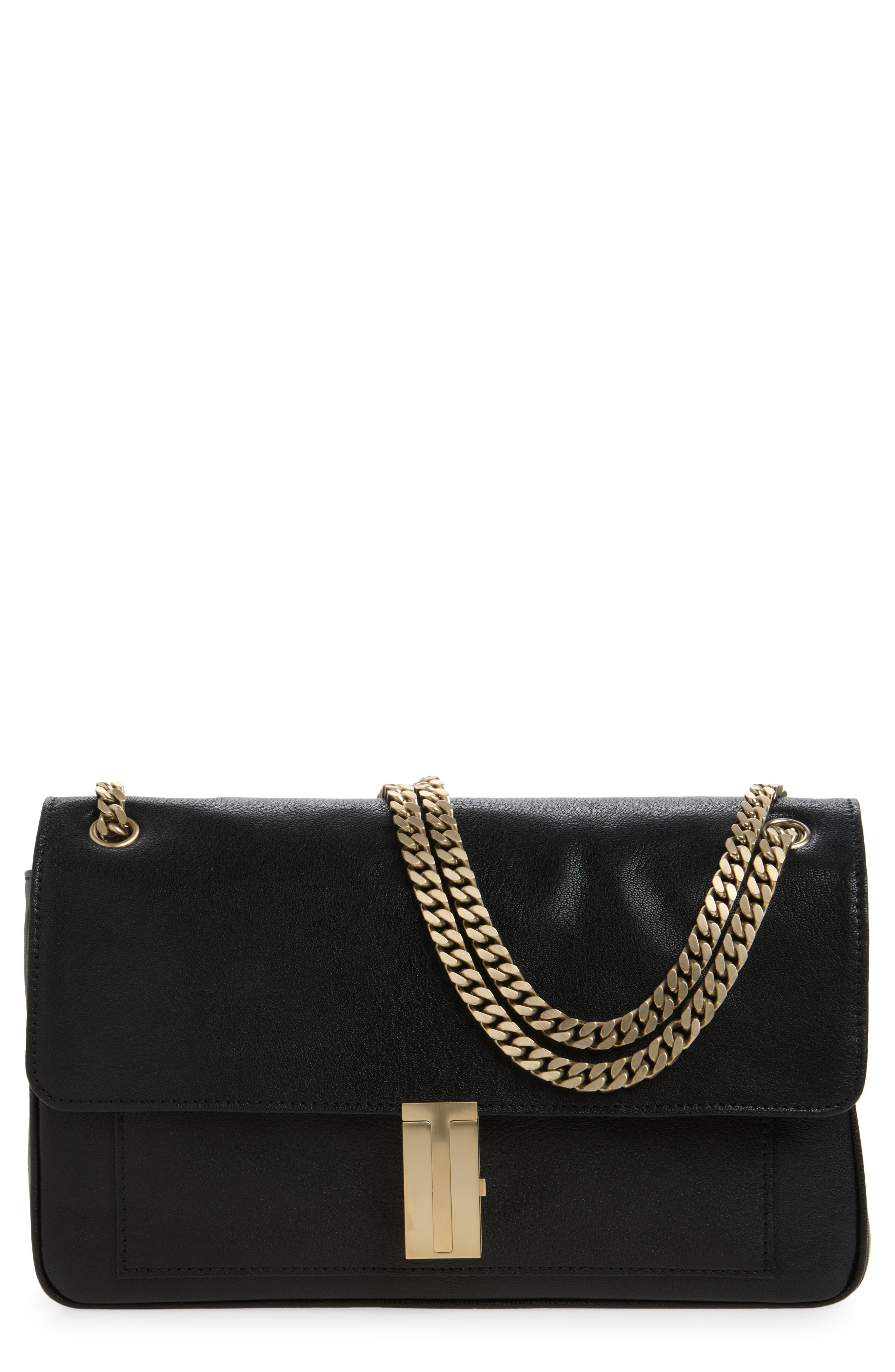 Mia Chain Shoulder Bag, Main, color, BLACK
