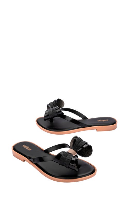 Shop Melissa Slim V Ad Water Resistant Flip Flop In Black/beige
