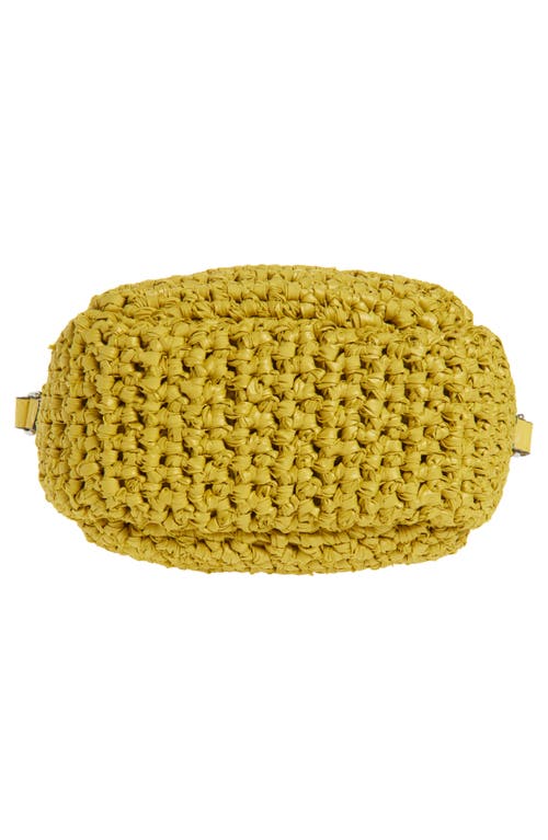 Moncler Micro Caradoc Woven Crossbody Bag In Yellow Pear