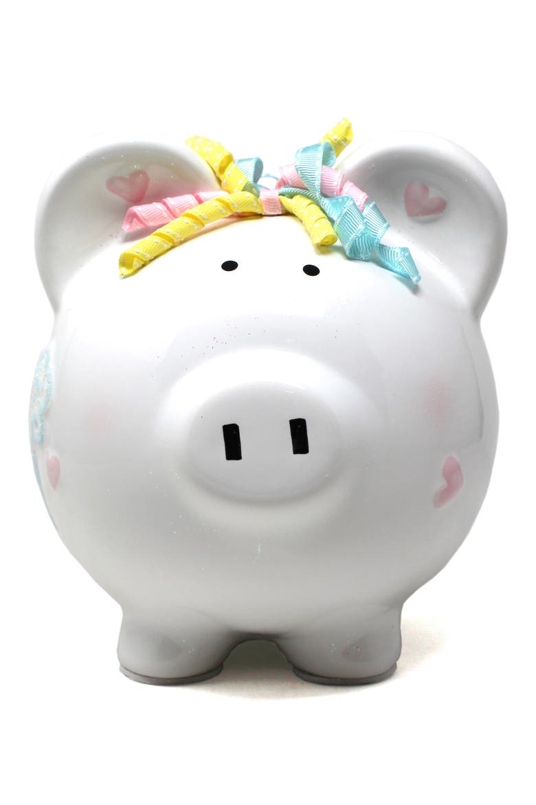 Unicorn Rainbow Ceramic Piggy Bank, Main, color, WHITE