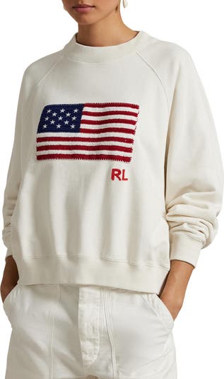 売れ筋商品|||ラルフローレン パーカー・スウェットシャツ アウター レディース Women's Logo Flag French Terry Crewneck Nevis Logo Flag French Terry Crewneck