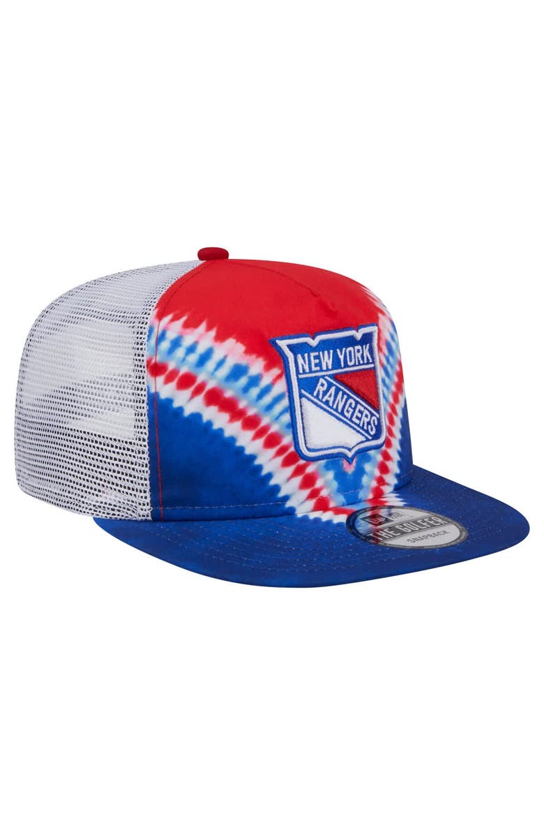 New Era Men's New Era Blue/Red New York Rangers Throwback V-Dye Adjustable Golfer Hat, Alternate, color, Blue