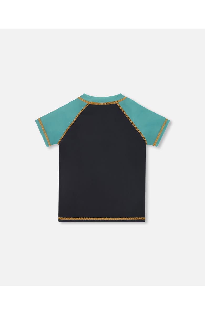 Deux par Deux Baby Boy's Short Sleeve Rashguard With Print Black, Alternate, color, 