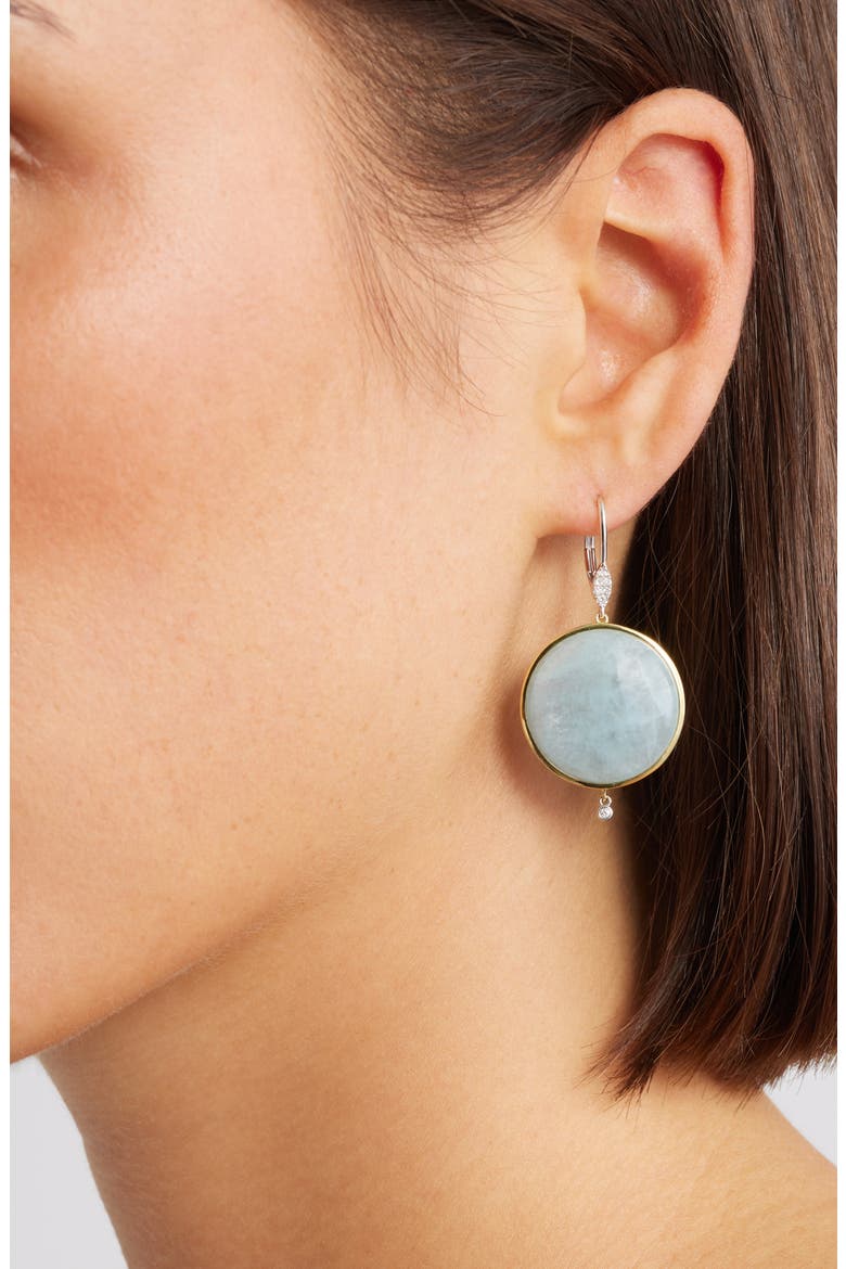 Milky Aquamarine Drop Earrings, Alternate, color, YELLOW