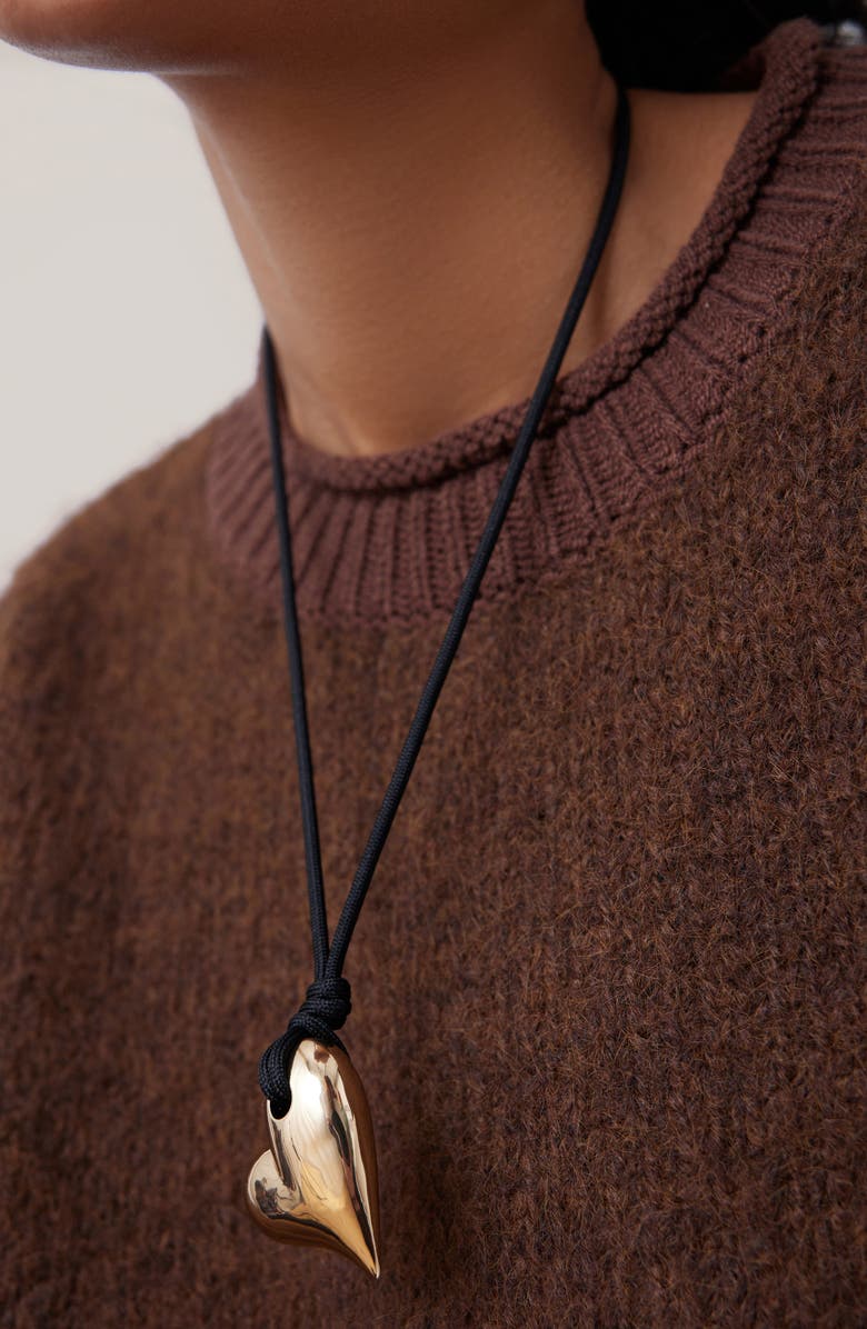 JENNY BIRD Art Heart on a String Necklace, Alternate, color, High Polish Gold