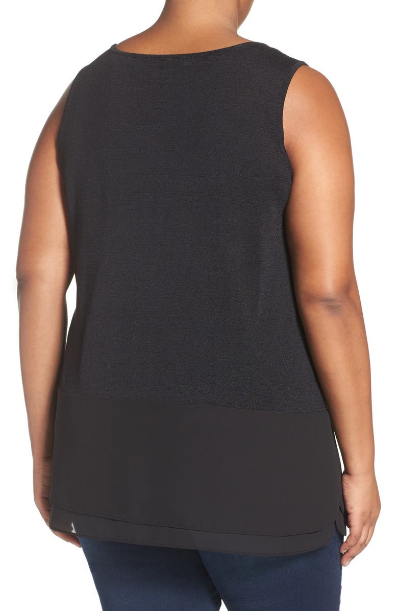 NIC+ZOE Chiffon Trim Tank, Alternate, color, 