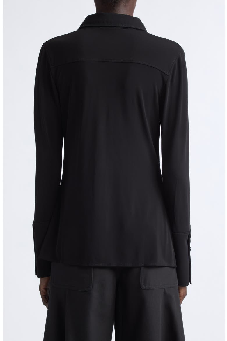 Two Pocket Stretch Jersey Snap Front Shirt, Alternate, color, BLACK